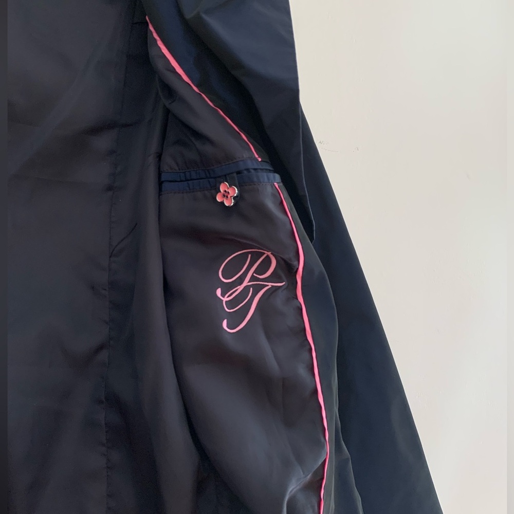 Pink Tartan Purple/Black Ruffle Trench Coat -size 4
